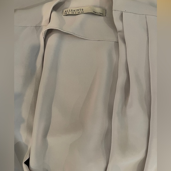 ALL Saints Deni Gray Polyester Side Zip Knee Length Dress Size 0 - Picture 4 of 7